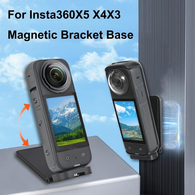 Magnetischer Halterungsständer für Insta360 X5 X4 X3 Action-Kameras in Schwarz mit 1/4 Zoll Schraube - Bild 1