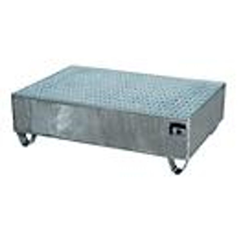 Bauer Südlohn Auffangwanne feuerverzinkt für 2 Fässer à 200 l mit Gitterrost, Farbe: Silber, B/T/H: 80 x 120 x 36 cm - Bild 2