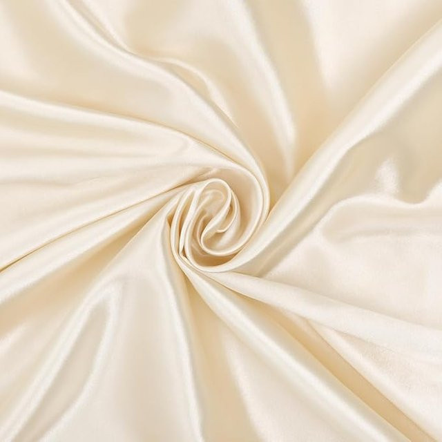 Satin Stoff Meterware von YT Daily Necessities in Beige, Glänzend Metallic Polsterfutter für Vorhänge und DIY-Bastelprojekte, Breite: 145 cm - Bild 1
