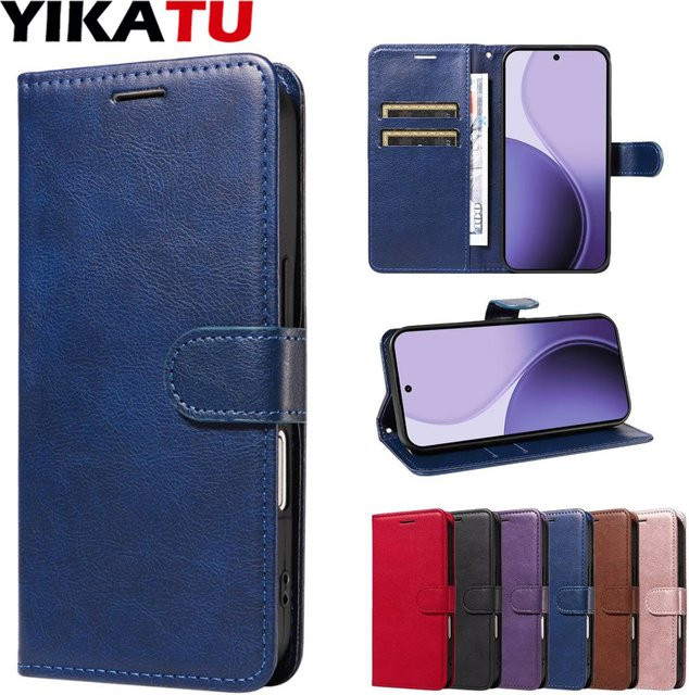 Leder-Wallet-Case für Google Pixel 3A, 4A, 5A, 5G mit Kartenfächern und Standfunktion in Rot oder Blau - Bild 1