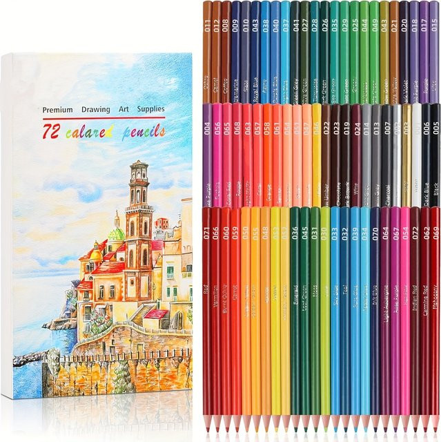 Professionelles Buntstifte-Set mit 72 Farben für Erwachsene, pigmentierte Künstlerstifte aus Holz zum Zeichnen, Malen und Skizzieren, Mehrfarbig - Bild 1