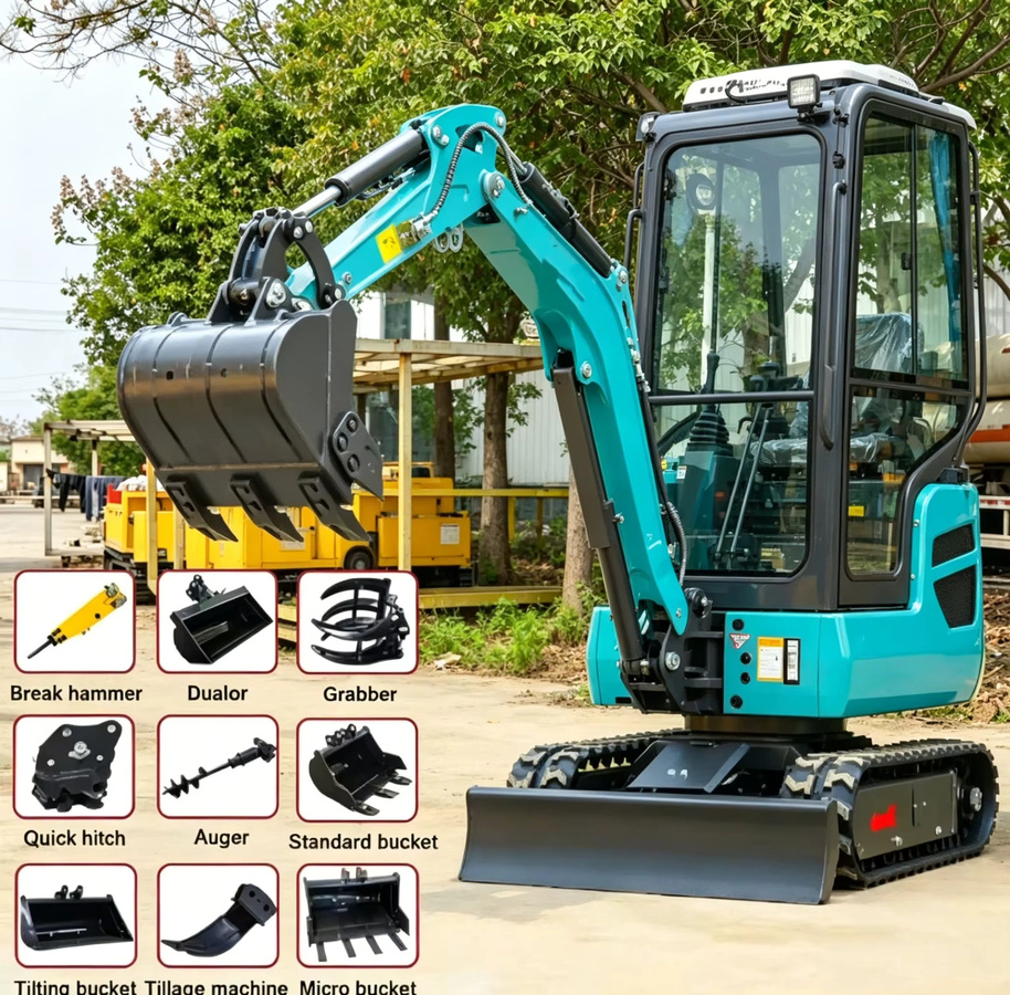 YITUI Mini-Bagger 3500kg mit Hydrauliklöffel und Anbaugeräten für Erdbewegungsprojekte - Bild 2