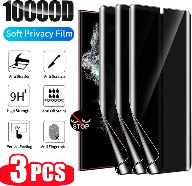 3er-Pack Samsung Galaxy S21 S22 S23 S24 Ultra Anti-Spy Hydrogel Privatsphäre-Displayschutzfolie - Bild 1