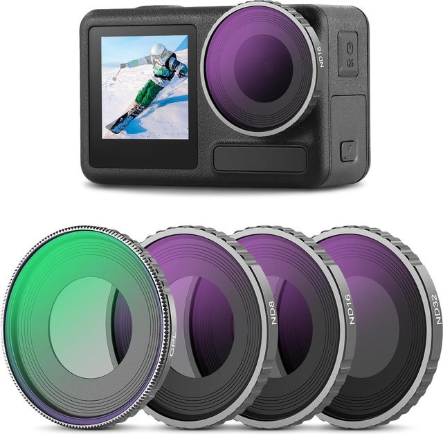NEEWER 4er-Pack ND-Filter Set ND8 ND16 ND32 CPL für DJI Osmo Action 4 mit HD mehrfach beschichtetem optischem Glas - Bild 1