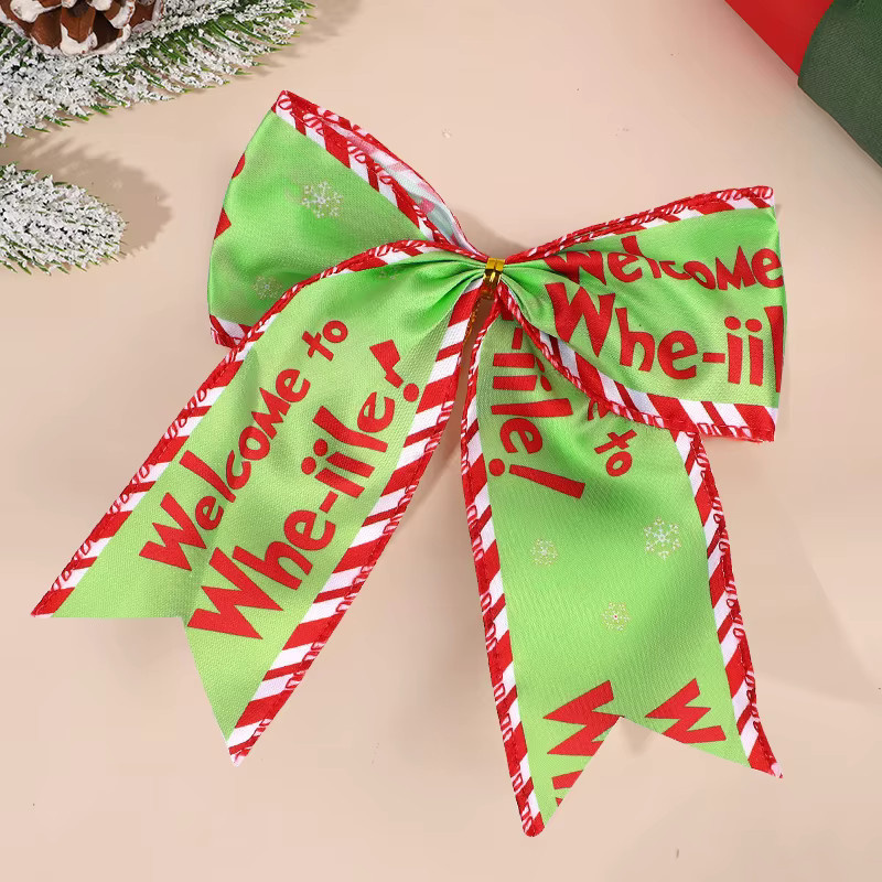 6 Stück ZQNYCY Weihnachtsschleifen aus Textil mit roten und grünen Tupfenmustern zur Dekoration für Weihnachtsbaum und Geschenkverpackungen - Bild 4