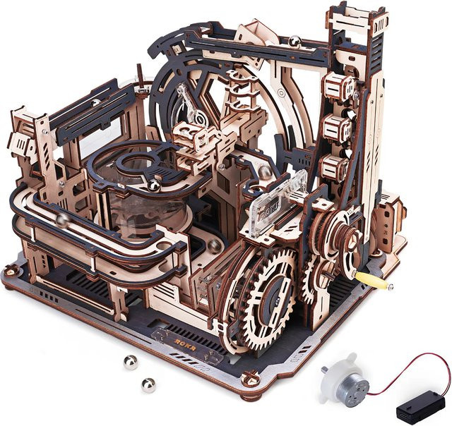 ROBOTIME ROKR Marmor-Weltraumhafen Kugelbahn, 3D Holzpuzzle, ab 14 Jahren - Bild 1