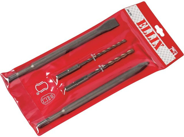 BWO Bohrer- und Meißel-Set SDS-Plus 4-teilig in Silber für Stein - Bild 1