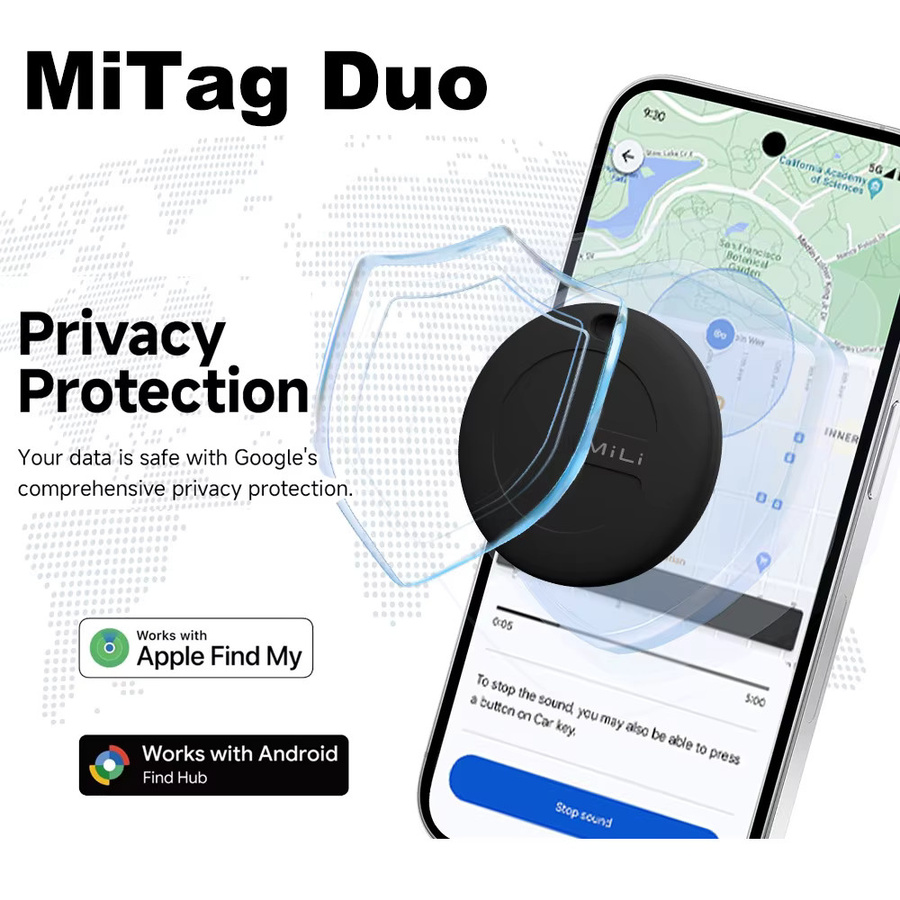 MiTag Duo Smart Tracker Bluetooth Bluetooth-Ortungsgerät in Weiß, kompatibel mit iOS und Google Find My Device App, IP67 wasserdicht - Bild 4