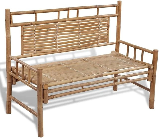 furnicato Gartenbank aus Bambus in Braun, Breite: 120 cm - Bild 1