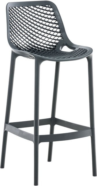 TPFLiving Barhocker Aero aus Polypropylen in Dunkelgrau, Modernes Design für Wohnzimmer und Garten, Höhe: 105 cm, Breite: 45 cm, Tiefe: 53 cm - Bild 1