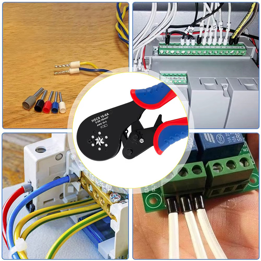 Wozobuy Sechskant-Crimpwerkzeug Ferrulen-Crimper für Aderendhülsen und Kabelschuhe 0,08-16mm² / AWG28-5 - Bild 4