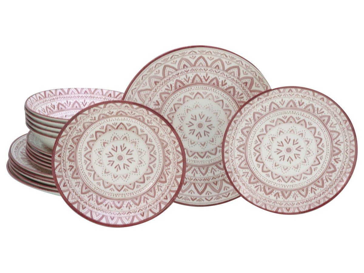 creaTable Tafelservice Mexico Pink aus Steingut, 18-teilig - Bild 1
