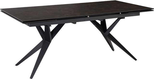 Moderner Esstisch in Schwarz Marmor Optik aus Keramik und gehärtetem Glas, ausziehbar, B/T/H: 180 x 76 x 95 cm - Bild 1