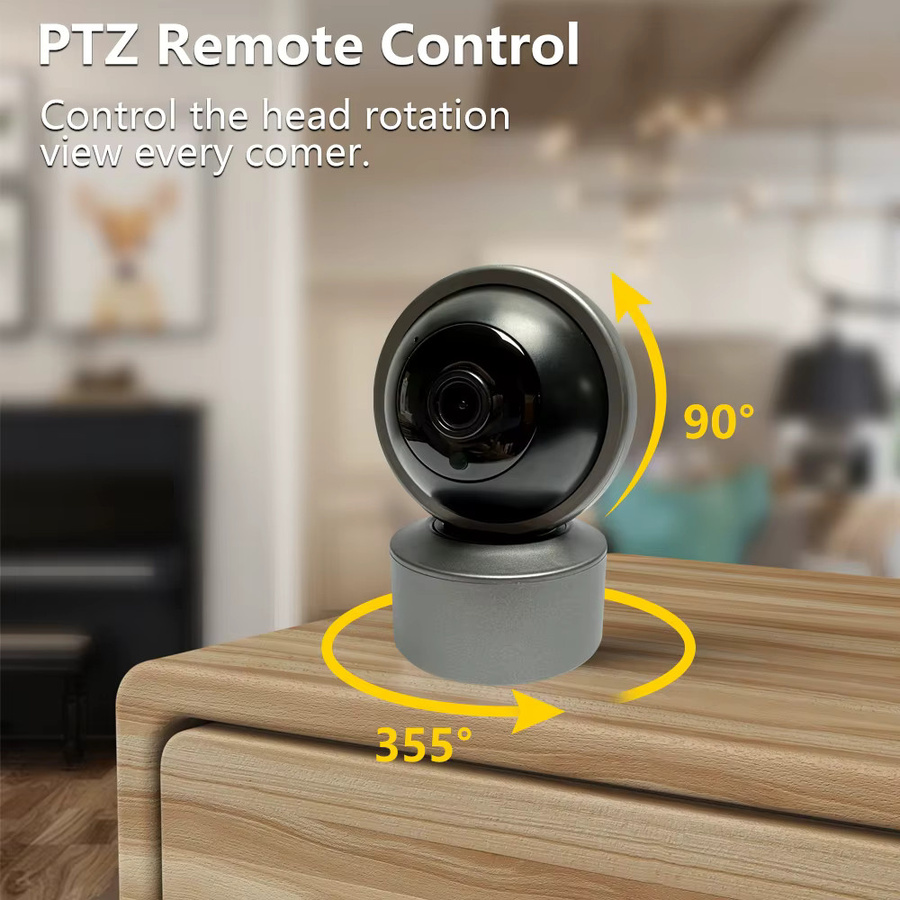 Tuya WIFI PTZ IP Kamera 5MP Schwarz mit Nachtsicht und App-Steuerung als Smart Home Baby Monitor zur drahtlosen Video Überwachung in 2K - Bild 4