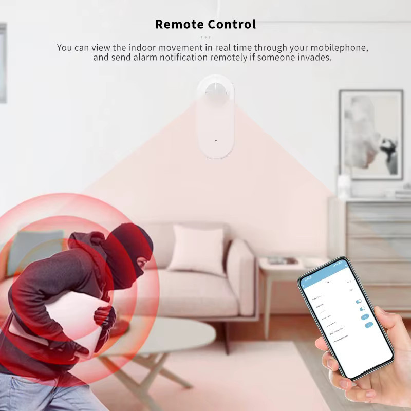 Tuya Zigbee WLAN Bewegungsmelder für Smart Home mit PIR-Erkennung und App-Steuerung, Weiß - Bild 2