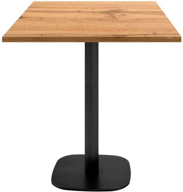 RestooTab Snacktisch Round quadratisch in Eiche mit schwarzem Gestell, B/T/H: 70 x 70 x 93 cm - Bild 1