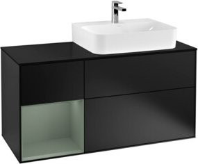 V&B Waschtischunterschrank Finion mit Wandbeleuchtung, Blau lackiert, Breite: 120 cm, Tiefe: 50,1 cm, Höhe: 50,1 cm - Bild 1