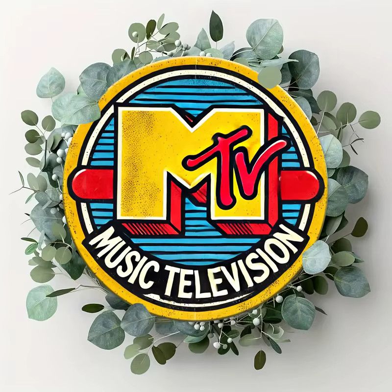 Potdemiel MTV Wandkunstschild aus Aluminium im Vintage-Design, Multicolor, B/H: 20,32 x 20,32 cm - Bild 5