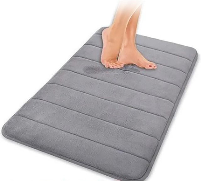 CosyHome Badezimmermatte aus Mikrofaser, rutschfest und wasserabsorbierend, grau - Bild 1