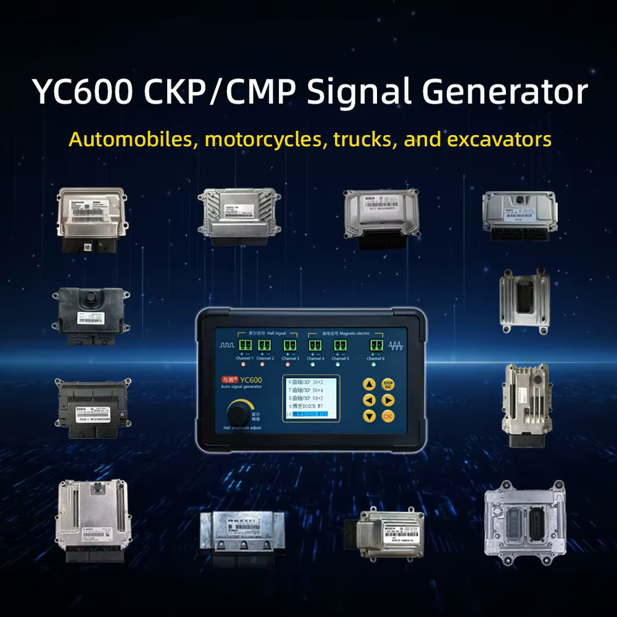YIQIXIN YC600 Sechs Kanal Auto Signal Generator CKP CMP Simulator für Kurbelwelle und Nockenwelle, Schwarz, 12-24VDC - Bild 3