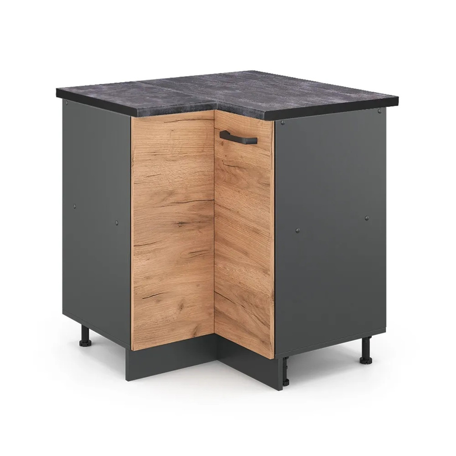 Vicco Eckunterschrank R-Line Goldkraft Eiche Anthrazit B/T/H: 75,6 x 60,0 x 81,6 cm - Bild 2