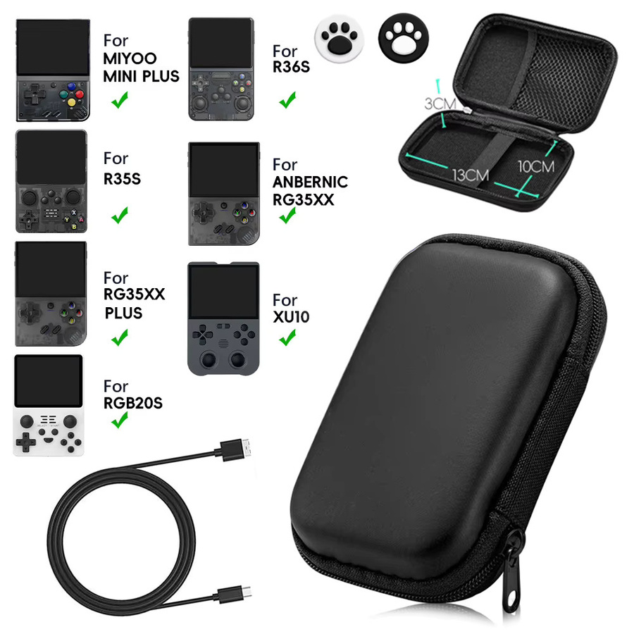 Tragbare Aufbewahrungstasche in Schwarz für ANBERNIC RG35XX, RG35XX PLUS, Miyoo Mini Plus, R36S und R35S Handheld Spielkonsolen - Bild 5