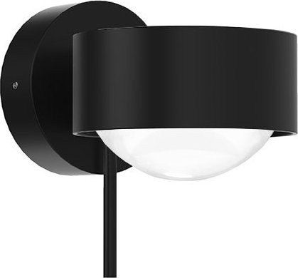 Top Light Puk! 80 Wall Avantgarde Wandleuchte in Schwarz Matt mit mattem Glas und Linse - Bild 1