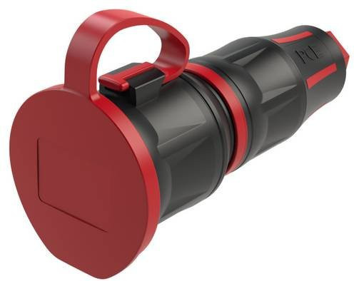 PCE 25711-sr Schutzkontaktkupplung 250 V in Schwarz/Rot mit IP54 Schutzart - Bild 1