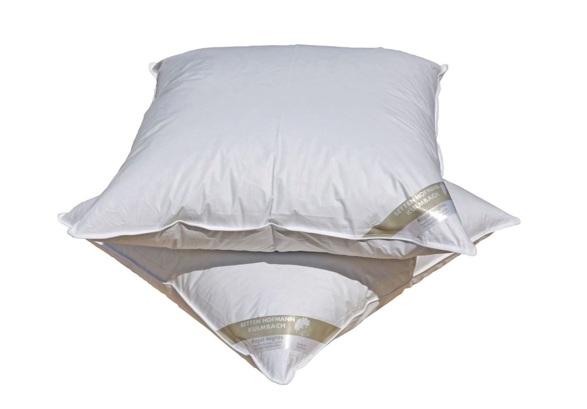 2er Set Betten Hofmann Daunenkissen aus 100% Daunen in Weiß, B/B/H: 80 x 80 cm, Füllung 600g, Medium - Bild 1