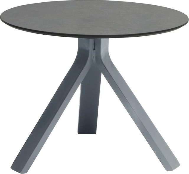 Stern FREDDIE Beistelltisch rund aus Aluminium in Graphit mit Silverstar 2.0 Smoky Tischplatte, Durchmesser: 55 cm, Höhe: 43 cm - Bild 1