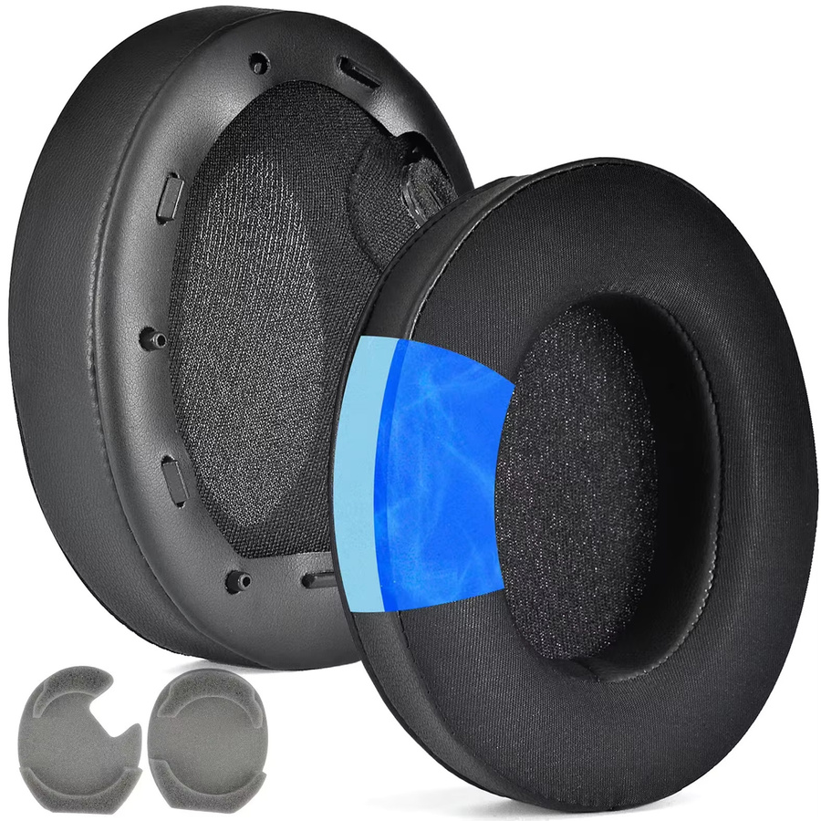 Verbesserte Kühlgel-Ersatz-Ohrpolster für Sony WH-1000XM2 WH-1000XM3 WH-1000XM4 und WH-1000XM5 Kopfhörer in Schwarz - Bild 2