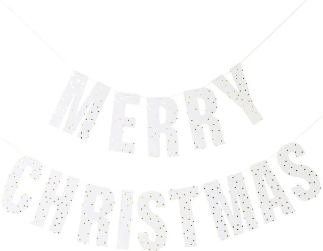 Rico Design Paper Poetry Girlande Merry Christmas in Bunt und Weiß mit Motiven wie Nikoläuse, Tannenbäume, Sterne und Zuckerstangen aus Karton - Bild 1