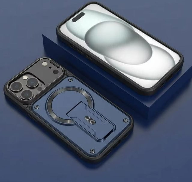 RPKKS Spiegel-Schutzhülle mit Ständer und Magnetverschluss für iPhone in Rot - Bild 1