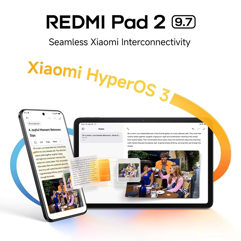 Xiaomi Redmi Pad 2 Tablet mit 9,7 Zoll 2K 120Hz Display, Snapdragon 6s Gen 2, 4G LTE, 7600mAh Akku und 8MP Kamera in Silber - Bild 3