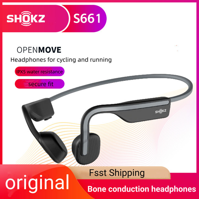 Shokz OpenMove S661 Knochenleitungskopfhörer in Grau mit Bluetooth 5.1 und IP55 Wasserbeständigkeit als kabelloses Sport-Headset mit offenem Ohrdesign - Bild 1