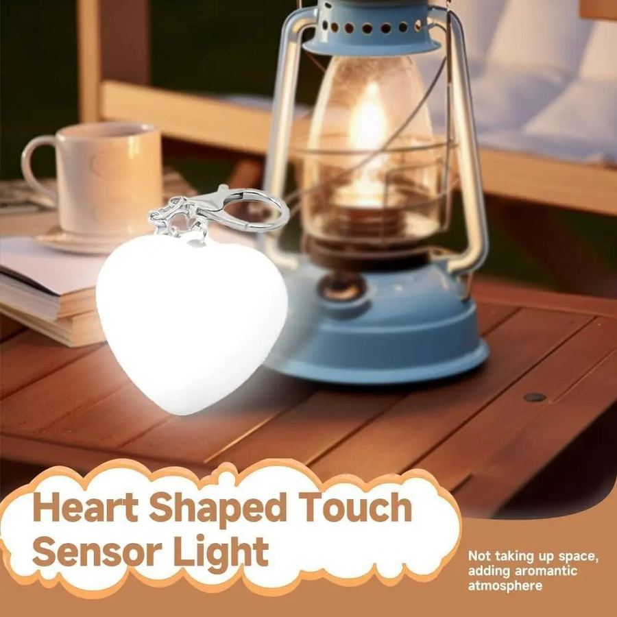YJMP Herz-LED-Nachttischlampe mit Bewegungssensor und Touch-Funktion, weiß, wiederaufladbar - Bild 3