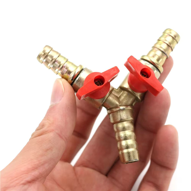 Messing 3-Wege-T-Stück mit Y-Absperrkugelhahn, 3/8 Zoll, für Kraftstoff, Gas und Öl, Clam3 - Bild 3