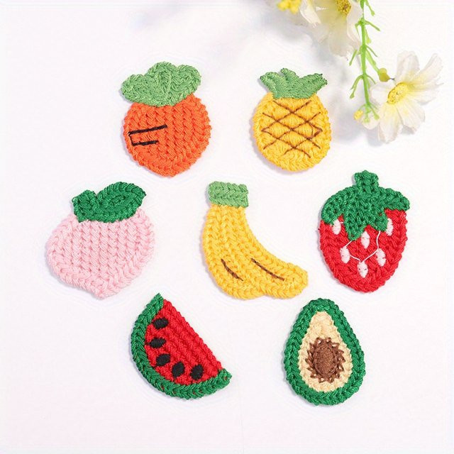 10 Stück Frucht Stickerei Stoff Patches in Multicolour und Gelb für DIY Kleidung und Accessoires - Bild 1