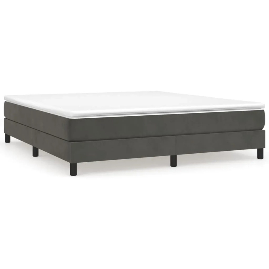 vidaXL Boxspringbett aus Samt in Dunkelgrau, B/T/H: 160 x 200 x 25 cm - Bild 2