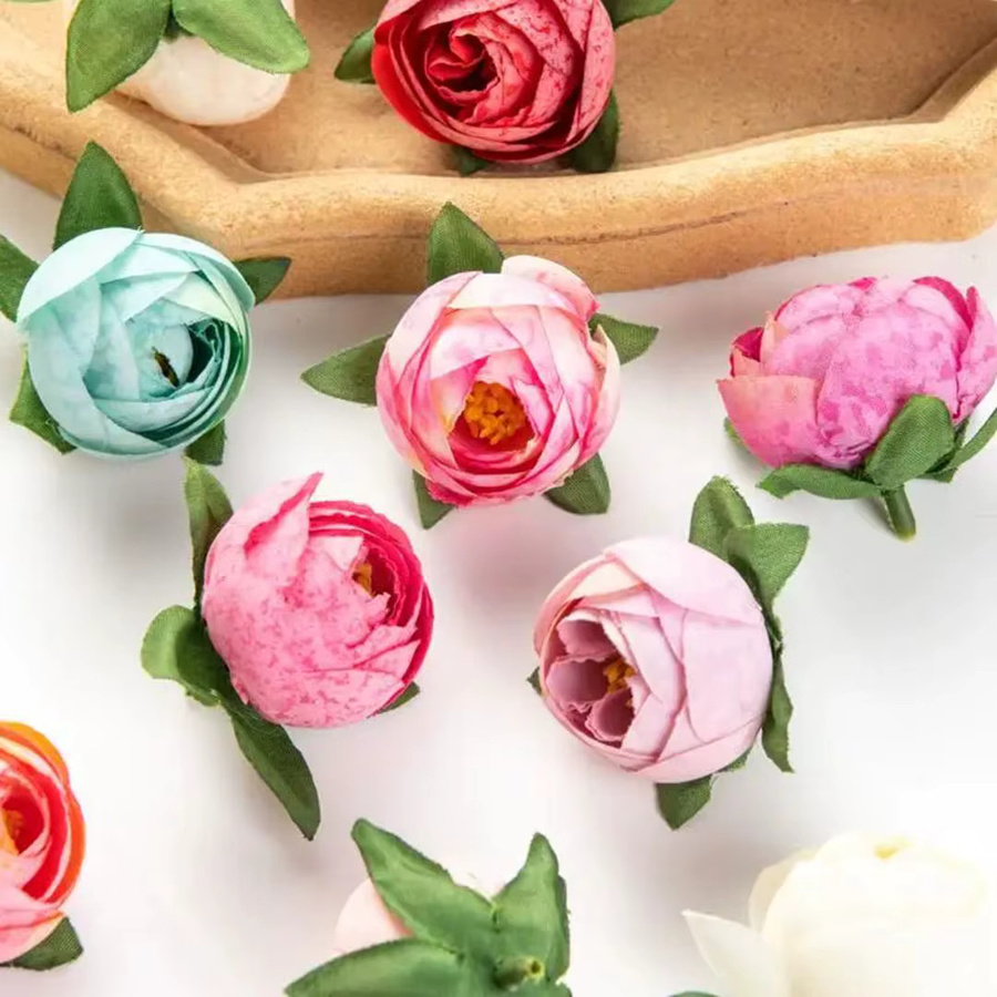 ZQCY Seiden-Kunstblumen Teerosen-Knospen in Multicolour für Tischdekoration und Hochzeits-DIY - Bild 5