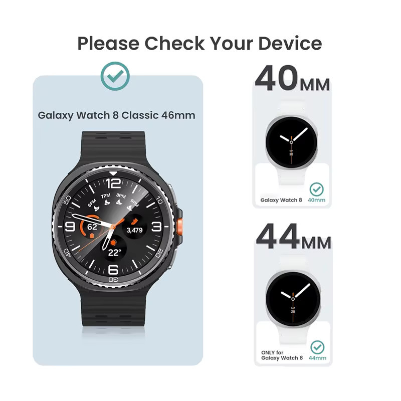 Mptionx 2er-Set Displayschutzfolie aus gehärtetem Glas für Samsung Galaxy Watch 8 Classic und Watch 8 (40mm und 44mm), transparent, inklusive Installations-Kit - Bild 1