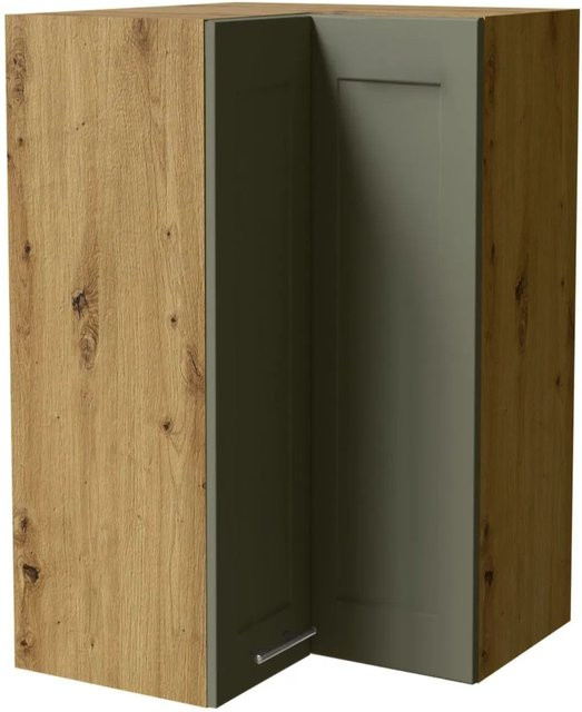 Eckhängeschrank Oslo Feldmann-Wohnen Eiche Artisan und Reed Green Matt B/T/H: 60 x 60 x 96 cm - Bild 1