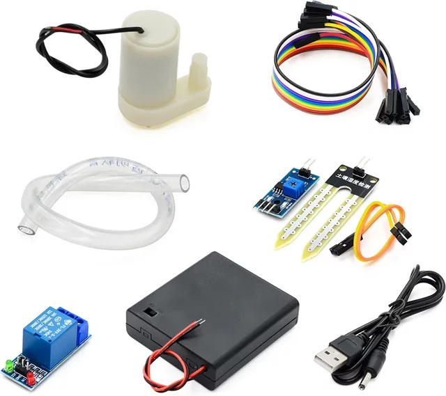Shunmaii DIY Automatisches Bewässerungssystem mit Bodenfeuchtesensor und Relaismodul für Arduino, Multicolor - Bild 1