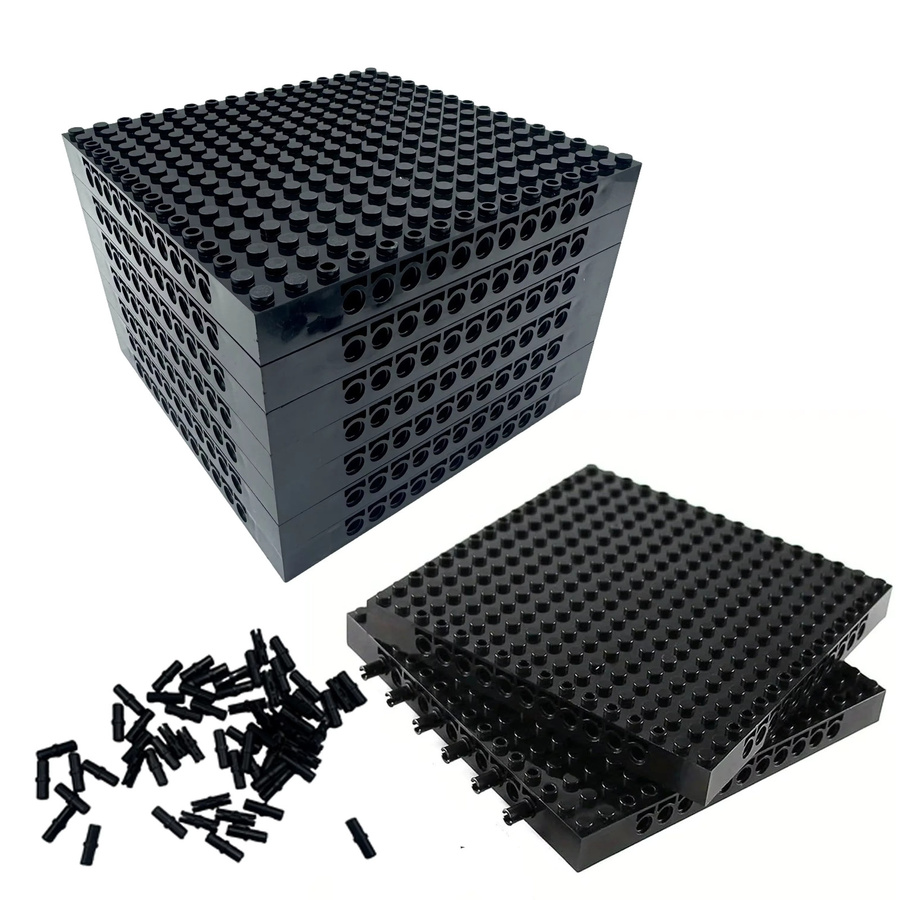 2er-Set wishiot Grundplatten für Technologie Bausteine in Schwarz mit 16 x 16 Löchern und 20 Pins - Bild 4