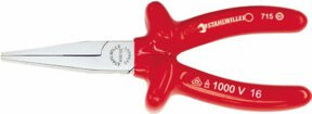 Stahlwille VDE-Flachzange lang mit tauchisolierten Griffen 1000V in Rot, Länge: 160 mm - Bild 1