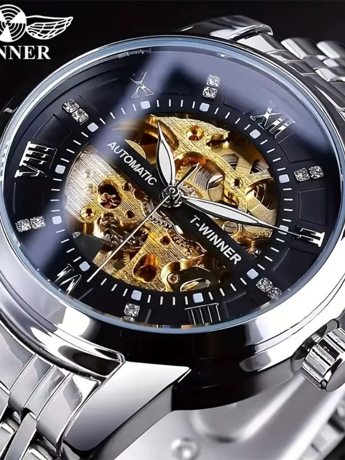 FORSINING Armbanduhr Automatik, Edelstahl, Schwarz, Herren - Bild 2