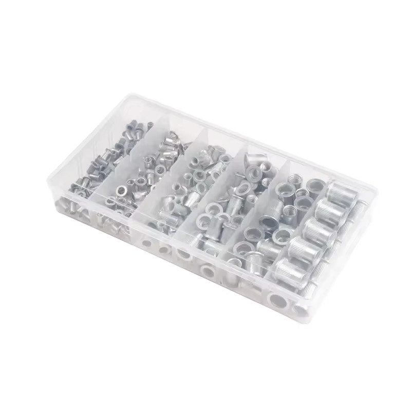 YISEONG 93-teiliges Aluminium-Einsatznietmuttern-Set in Silber, Rivnut Nutsert Sortiment M3 M4 M5 M6 M8 M10 mit Flachkopf - Bild 2