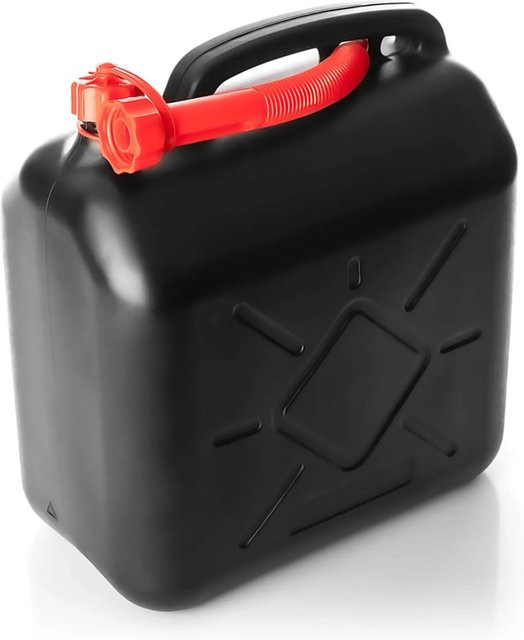BigDean Benzinkanister mit flexiblem Ausgießer für Benzin, Diesel und AdBlue, 20 l, Schwarz-Rot, UN-zugelassen - Bild 1