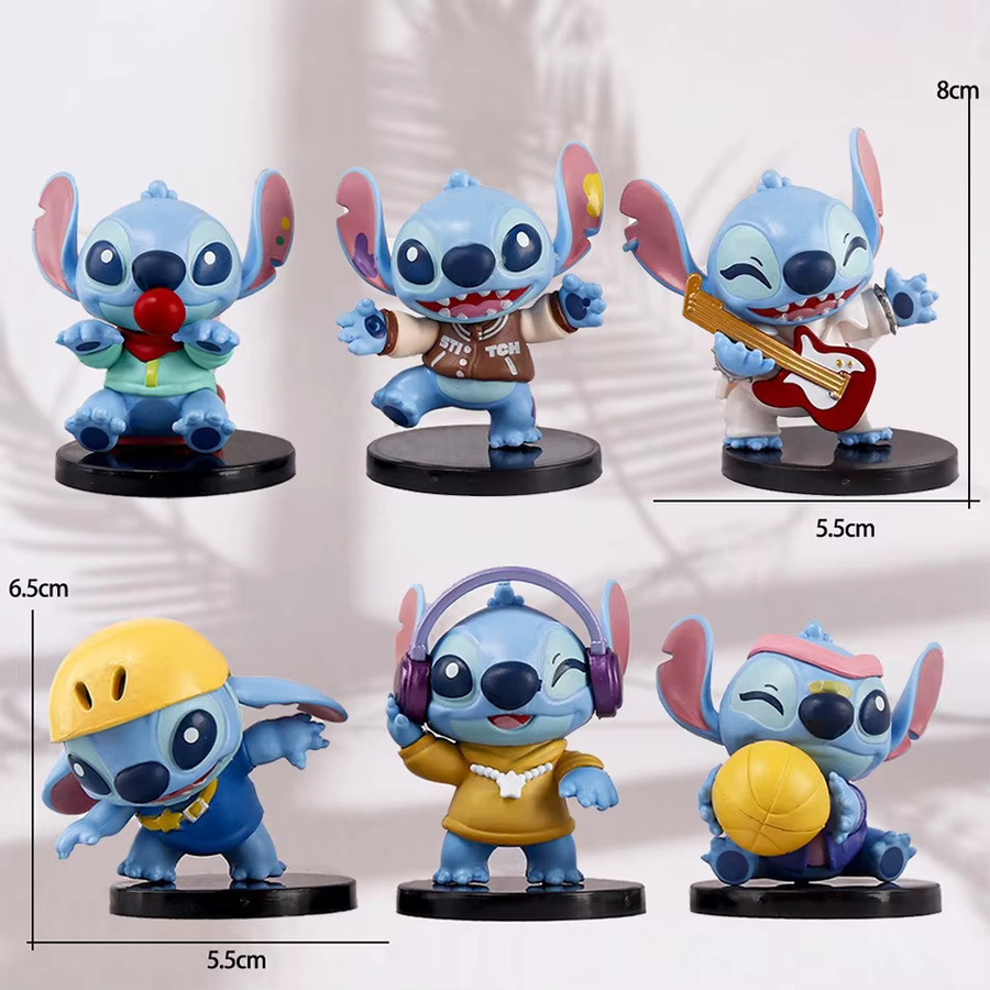 Bandai Stitch Anime Figur Music Party Series Rock Stitch aus PVC als Spielzeug und Geschenk für Kinder - Bild 2