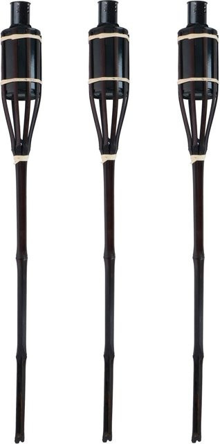 Sunny Garden Bambusfackel-Set 3-teilig in Schwarz mit 60 cm Höhe für Garten und Outdoor-Veranstaltungen - Bild 1